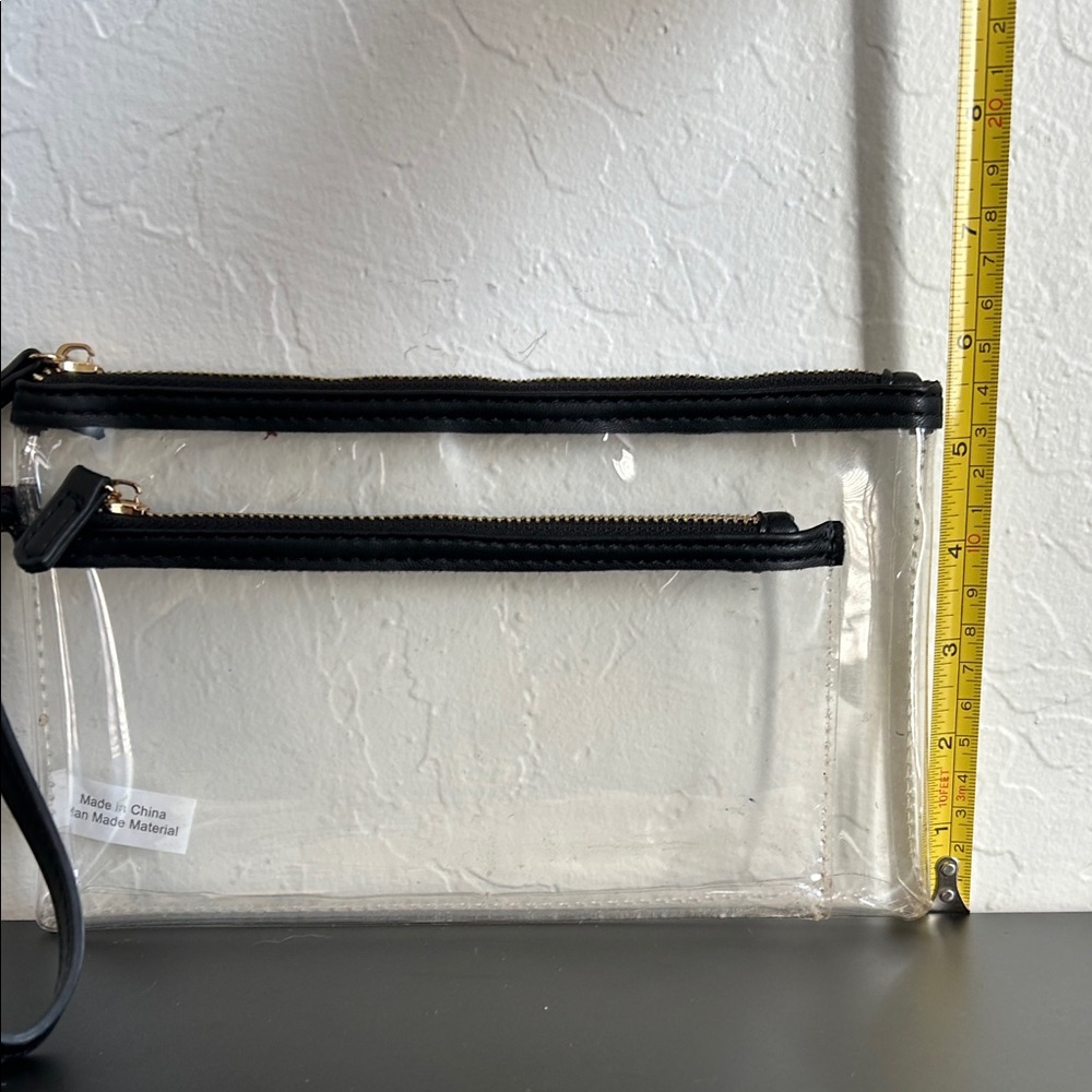 Clear Wristlet Pouch with Black Trim - Picture 3 of 3